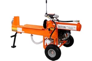 ZEHUOGE Log Splitter Portable, 20 Ton Auto Return Ram System Gear Pump 7HP Engine Horizontal Full Beam Steel Wedge Firewood Splitting Forestry Harvesting, EPA Certificated (Orange)