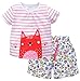 Fiream Girls Summer Cotton Cute Animals Short Sets(62011TZ,5)