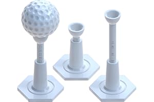 Hotenfes Adjustable Unbreakable Golf Tee，Rubber Golf Tees for Mats，Driving Range Tee，Flight Path Golf Simulator Accessories，3.9 Inch and 2.8 Inch ，Reusable Home Golf Tees （2 Pack Blue+2 high Struts）