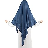 Khalat Muslim Prayer Hijab - 2 Layers Soft Breathable Islamic Dubai Women's Instant Long Hijab