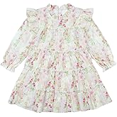 oweve Toddler Baby Girl Cotton Boho Dress Ruffle Long Sleeve Fall Clothes Kids Cute Outfits Beach Floral Sundress for 1-6T