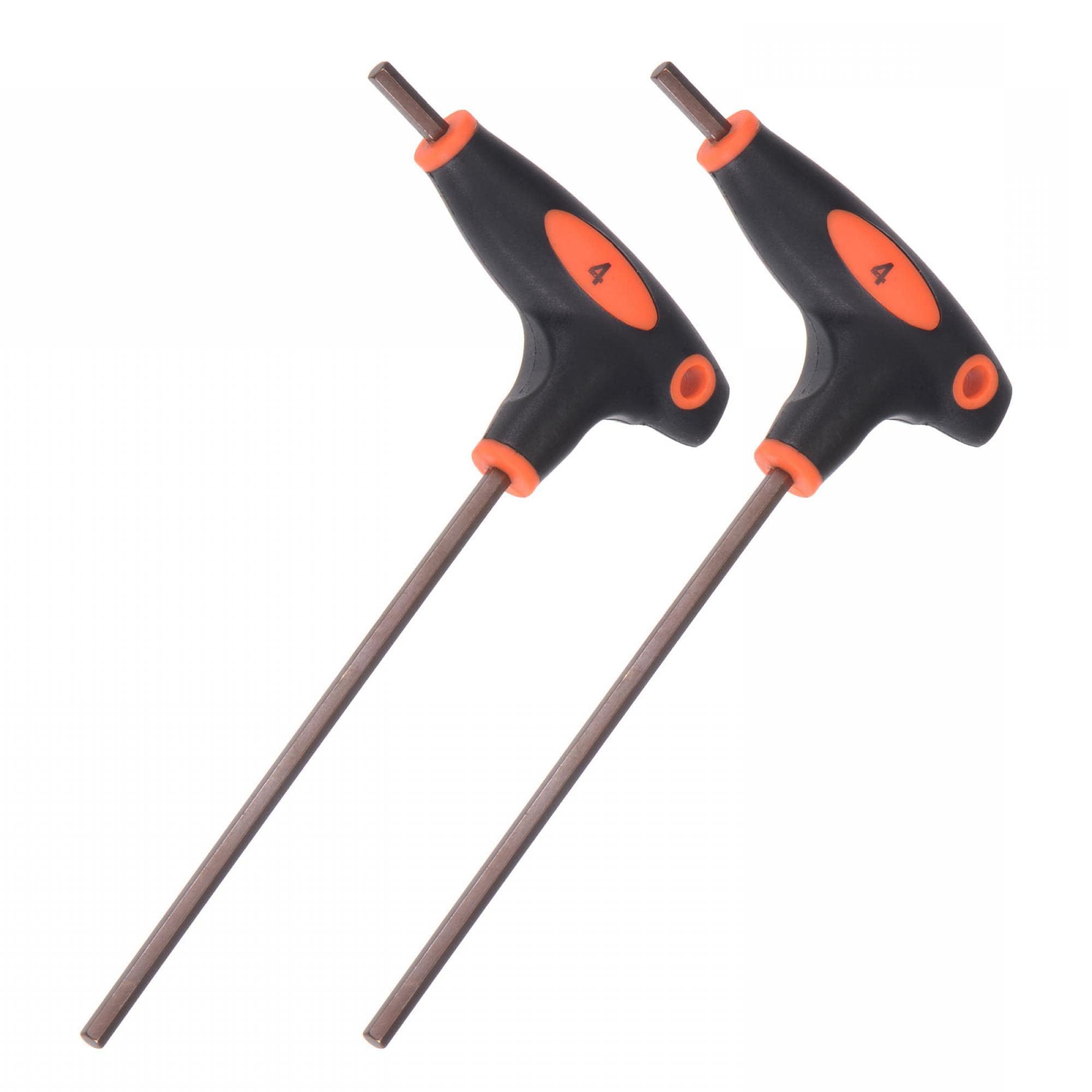 Unifizz 4mm Metric T-Handle Hex Key Dual Flat End Hexagon Wrench Spanner S2 Steel Allen Key 4 Pcs