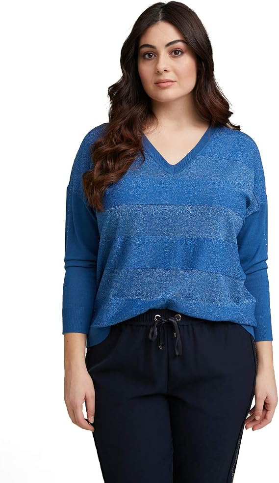 FIORELLA RUBINO Maglia A Righe Con Maniche Corte | Curvy Size | Scollo Tondo | Primavera/Estate 2025
