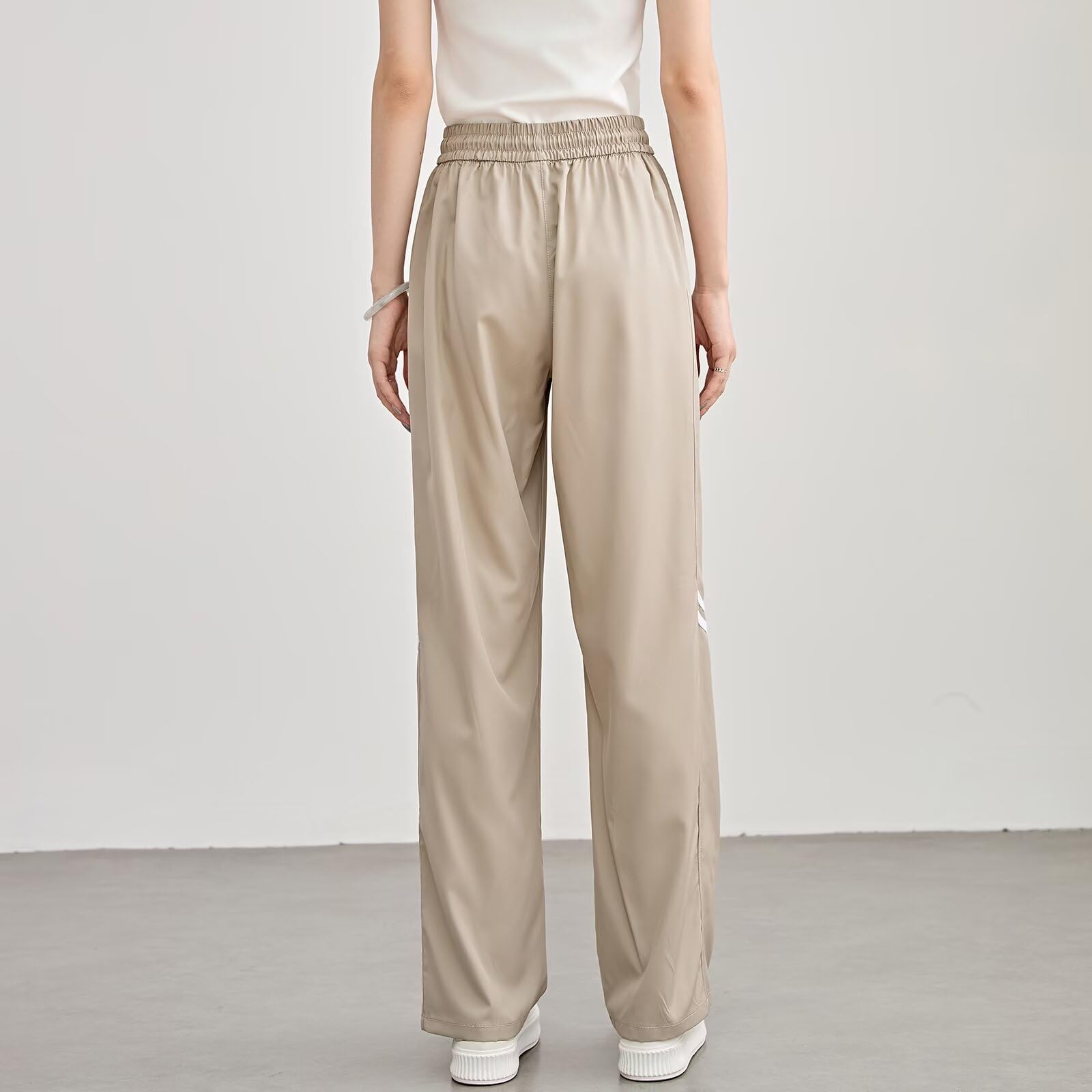 Running sheep Women's Wide Pants Under Jersey, Loose, Long Pants, Training, Running, Fitness Pants, Khaki, XL