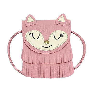 Bags us Bags us Fringe Cat Tassel Coin Purse Shoulder Bag Purse Small Crossbody Satchel handbags for Kids Girls