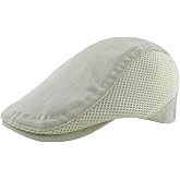 KeepSa Linen Cotton Flat Cap Men Summer Newsboy | breathable mesh lining, adjustable elastic fit, hand washable, vintage English flat cap style