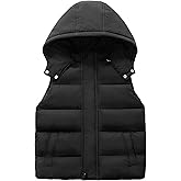 Happy Cherry Hooded Down Puffer Vest Boys Kids Lightweight Sleeveless Jacket Fall Winter Thick Windproof