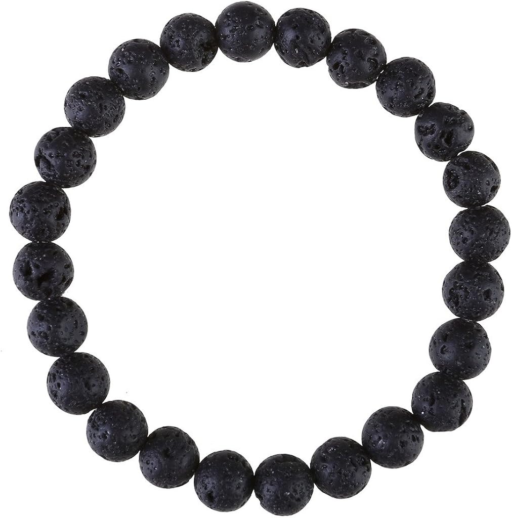 Jovivi Lava Rock Beads Anxiety Bracelet for Men Women Natural Semi Precious Gemstone Healing Crystal Reiki Essential Oil Diffuser Bracelet Yoga Meditation Jewellery Gifts - Image 3