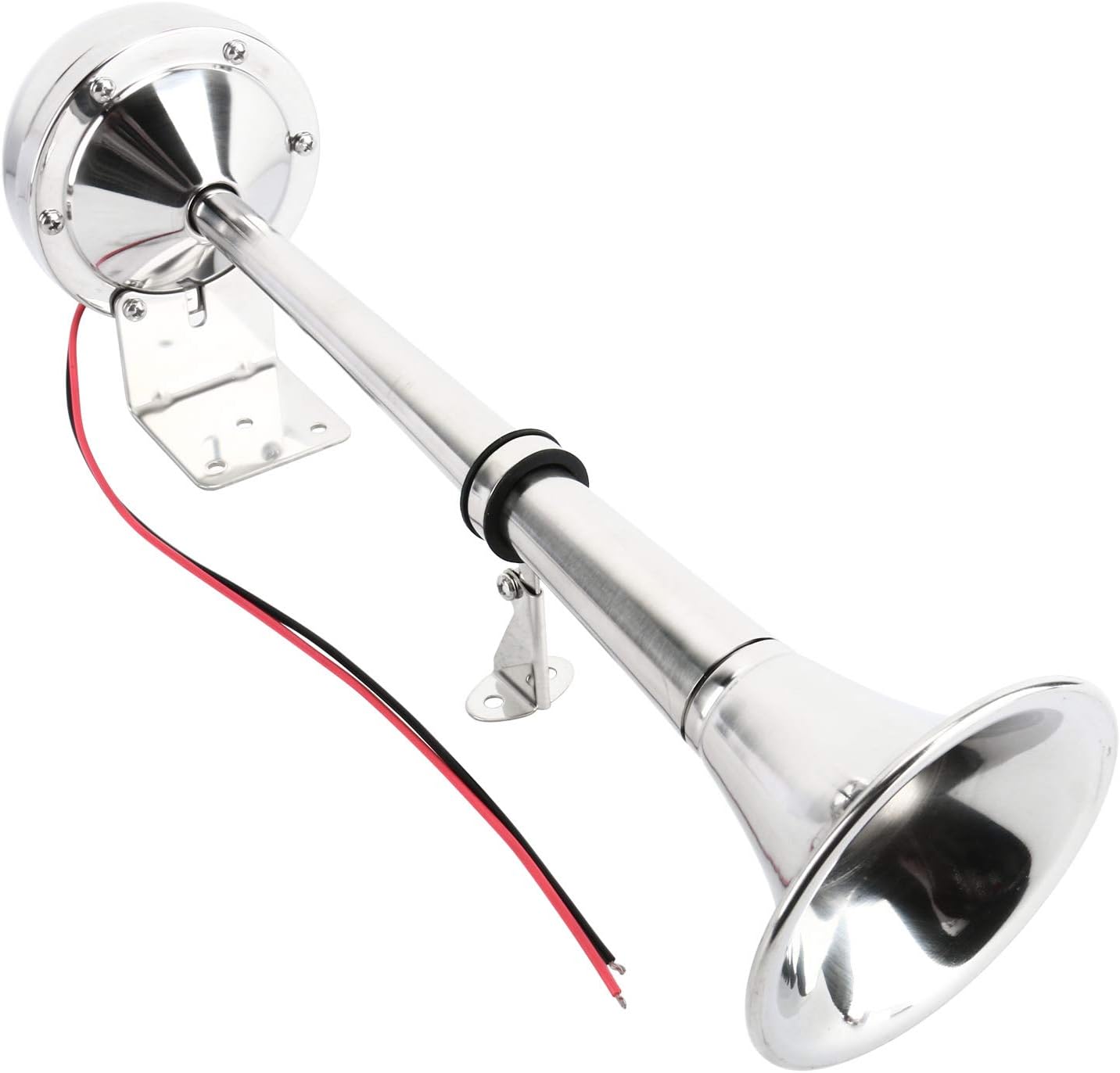 Amarine Made 12v Marine Boat Stainless Steel Single Trumpet Horn, Low Tone, 16-1/8" : Sports & Outdoors