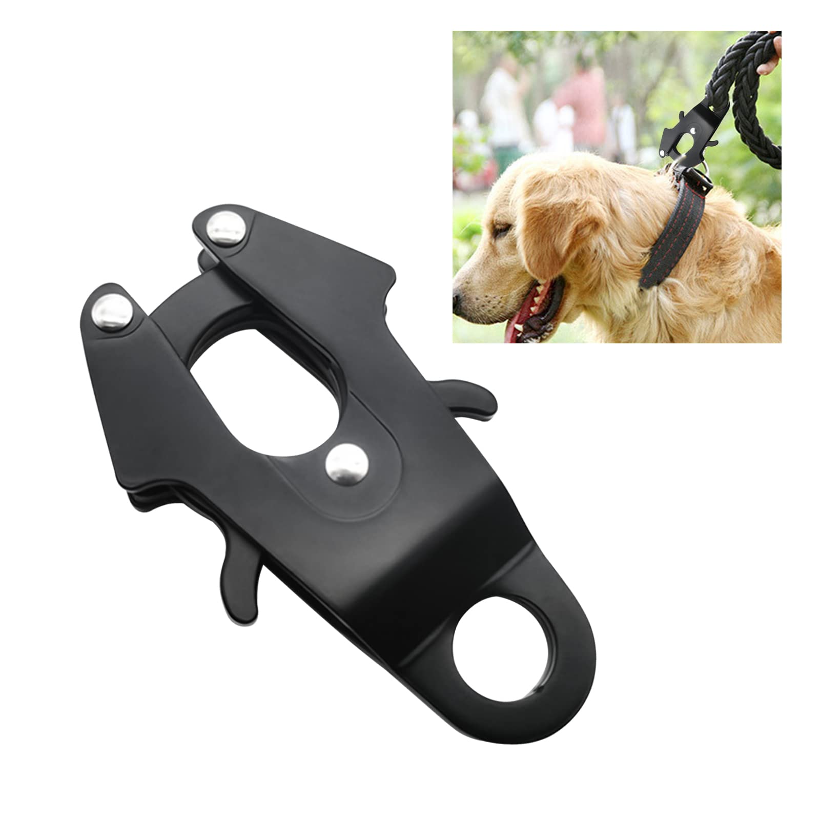 UFURMATE Frog Clip, Space Aluminum Locking Dog Leash Buckle Heavy-Duty Quick Release Rust Resistant Dog Chain Buckle Replacement - 14mm Inner Diameter — image 1