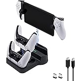 Mcbazel Charging Station for PlayStation Portal Remote Player and PS5 Controllers with LED Light and Charging Cable, Charging Dock Stand Base Holder Accessories for PS5 Portal Console - Black
