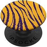 Purple and Geaux Tiger Stripes PopSockets Adhesive PopGrip