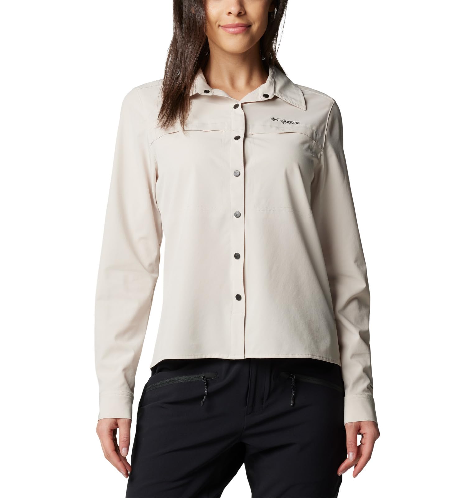 Columbia Women’s Summit Valley Woven Long Sleeve Shirt, Dark Stone, 3X Plus