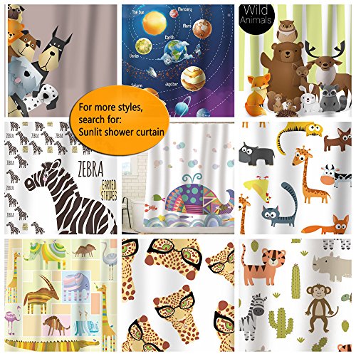 image for Sunlit Alphabet Fabric Shower Curtain for Kids ABC Learning Tool for B