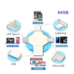 USB Flash Drive Photo Stick 64GB - 4 in 1 USB 3.0