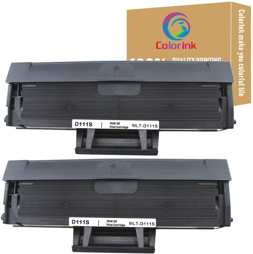 ColorInk 2pack MLT-D111S 101s Toner Cartridge for Samsung Xpress SL-M2020W SL-M2020 SL-2070FW SL-2070W SL-2022W SL-2022FW Printer Black Toner Cartridge