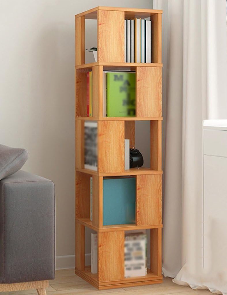 WSSF- 360 ° Rotating Swivel Bookshelf Simple Students Bookcase Floor-standing Living Room Storage Lockers Creative Multifunction Home Bookshelves Size Optional (Size : 34 * 34 * 159.2cm)