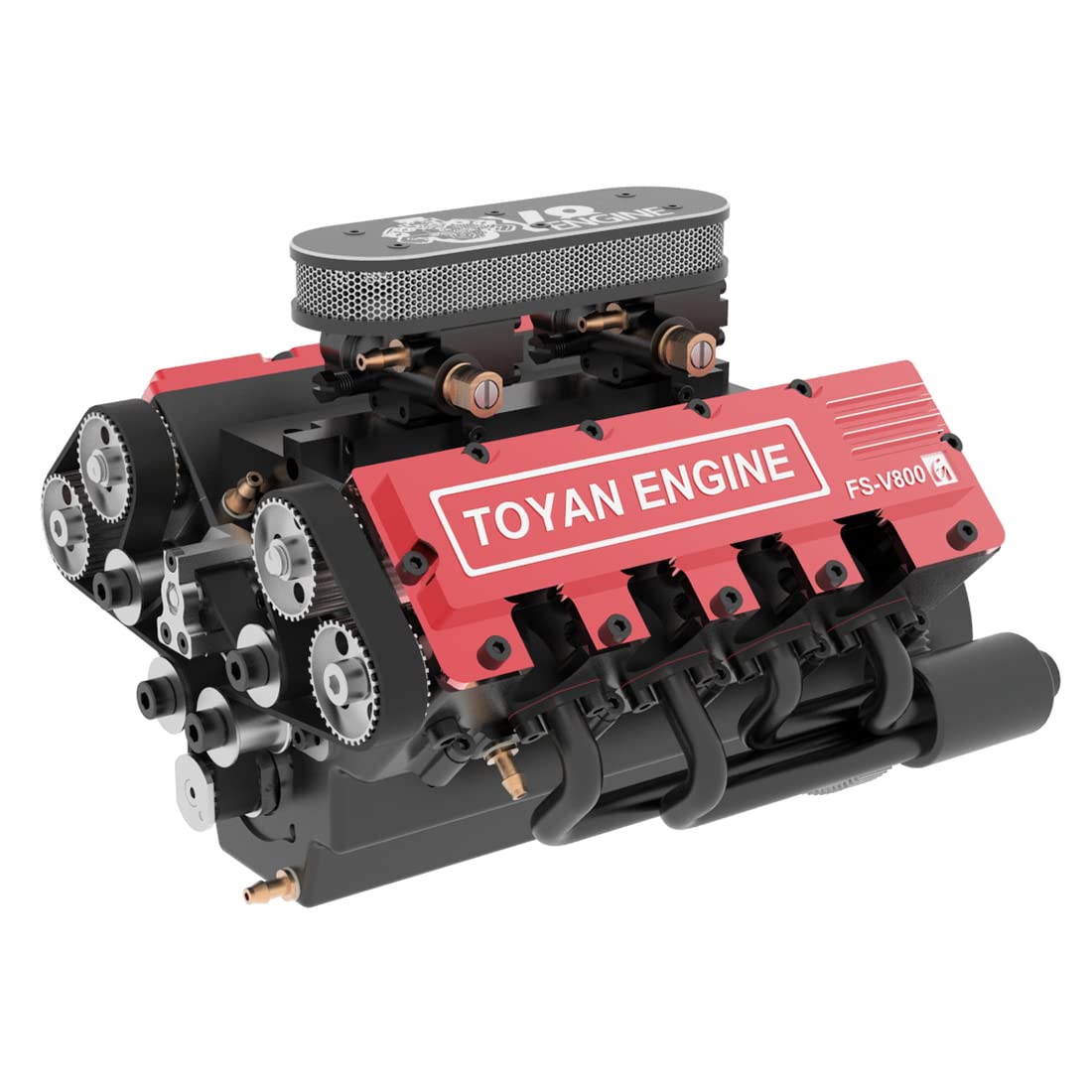 MOLVUS V8-Motor-Kit, FS-V800 V8 Motor 28cc 8-Zylinder 4-Takt wassergekühlter Nitro-Motor Interal
