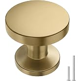 Goldenwarm 10 Pack Champagne Bronze Cabinet Knobs Round Bronze Drawer Knobs | Solid Zinc Alloy, Single Hole, Screws Included, Smooth Feel, Kitchen Cabinet Handles, for Cupboard Bathroom Drawer Dresser
