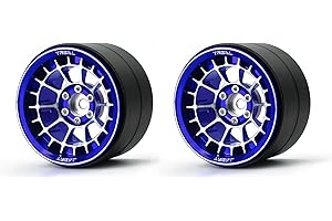 Treal Aluminium 2.2 Beadlock Wheels Rims(2) pcs Fit RC Crawler Mud Truck 2.2 Tires (Blue)