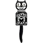 Kit-Cat Clock Limited Edition Classic Black Lady - Cat Clock with Moving Eyes and Tail, Battery Operated Wall Clock, Made in USA, Modern Clock
