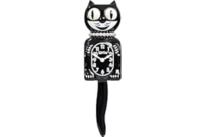 KIT CAT KLOCK Kit-Cat Clock Limited Edition Classic Black Lady - Cat Clock with Moving Eyes and Tail, Battery Operated Wall Clock, Made in USA, Modern Clock