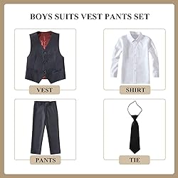 Boys Suit Slim Fit Kids Dark Grey sutis for Boys