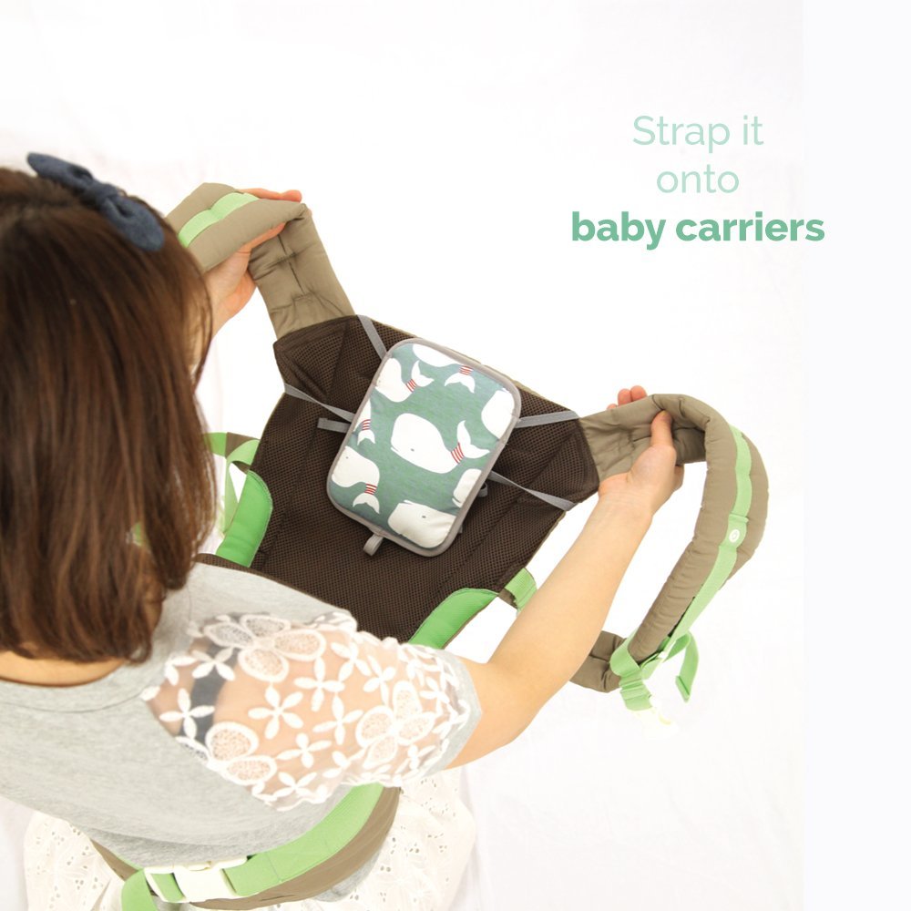 Lucky Baby\'s Stroller, Baby Carrier & Car Seat Warmer & Cooler. Use all year to keep Baby Warm in Winter & Cool in Summer. Attaches Effortlessly to anything - or use as a Backpack. Mint Light