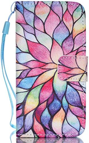 iPhone 5 Case, Alkax Wallet Case with Stand Pattern Card ID PU Leather Flip Cover (Pink)