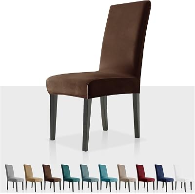 MAXIJIN Stretch Velvet Chair Covers Set of 4 Dark Coffee