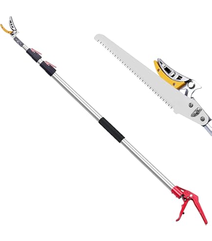 Amazon.com : AOVOCO 4.6-10ft Tree Pruner Extendable, Long Reach Pole Saws  for Tree Trimming, Telescoping Tree Branch Cutter with Locking Function,  Cordless Bypass Pruning Shears for Gardening Fruit Picker (10FT) : Patio,