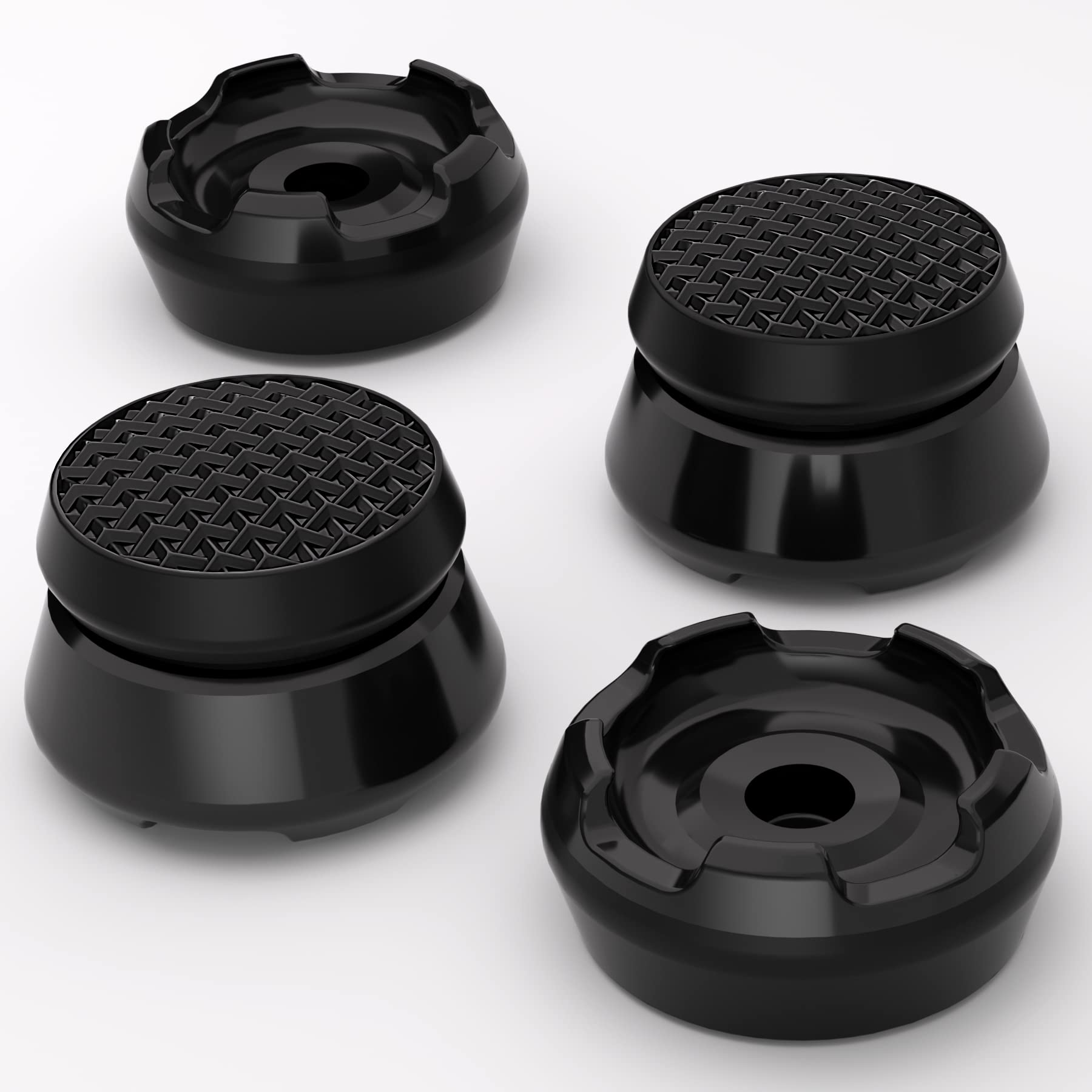 PlayVital Thumbs Pro ARMOR Thumbstick Extender for ps5 Controller, Joystick Caps Grip for ps5 Controller - 2 High Raise and 2 Mid Raise Dome - Black