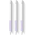 3 Pack Purple iPencil Grips Case Cover Ergonomic Silicone Sleeve Holder Compatible with Apple Pencil 2nd Generation, iPad Pro 11 12.9 inch 2018
