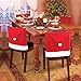 OiArt Santa Hat Chair Covers, Set of 4 PCS Santa Clause Red Hat Chair Back Covers Kitchen Chair Covers Sets for Christmas Holiday Festive Decor