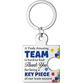 Team Thank You Appreciation Gifts for Coworkers Employees Colleagues, Best Team Ever Gifts Christmas Teamwork Building Gift A Truly Amazing Team Is Hard to Find Puzzle Piece Metal Keychains