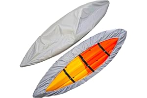Zen Shi Fu Kayak Cover, 420D Waterproof Dustproof UV Protection, Fit 10-15 FT Kayak, Canoe, Fishing Boat, Grey