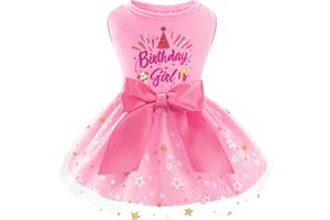 XPUDAC Dog Birthday Dress Puppy Clothes for Small Dogs Girl Birthday Party Tulle Pet Outfit, Cat Appeal-Medium