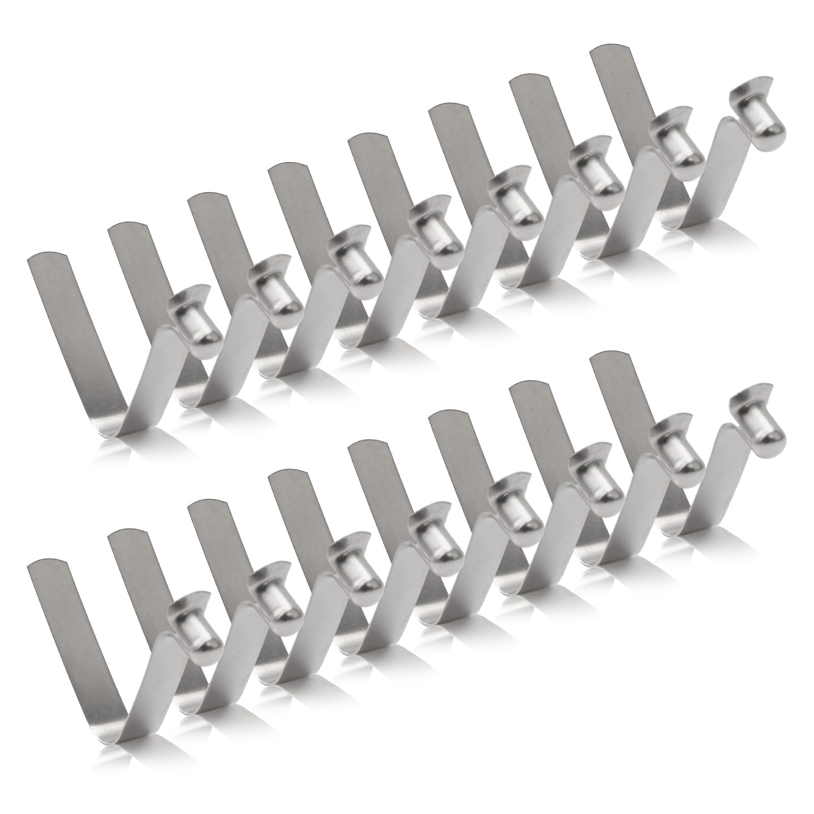 INCREWAY Tent Pole Clips, 16Pcs Kayak Paddle Spring Snap Clips, Stainless Steel Tent Pole Push Button Spring Clips for Camping Kayak Paddle Tent Pole, 5mm
