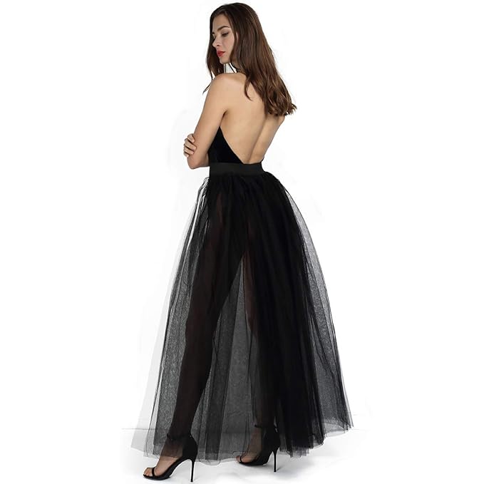 Summer Rain Women S 4 Layers Tulle Special Occasion Skirt Overskirt Floor Length Tutu For Wedding Party