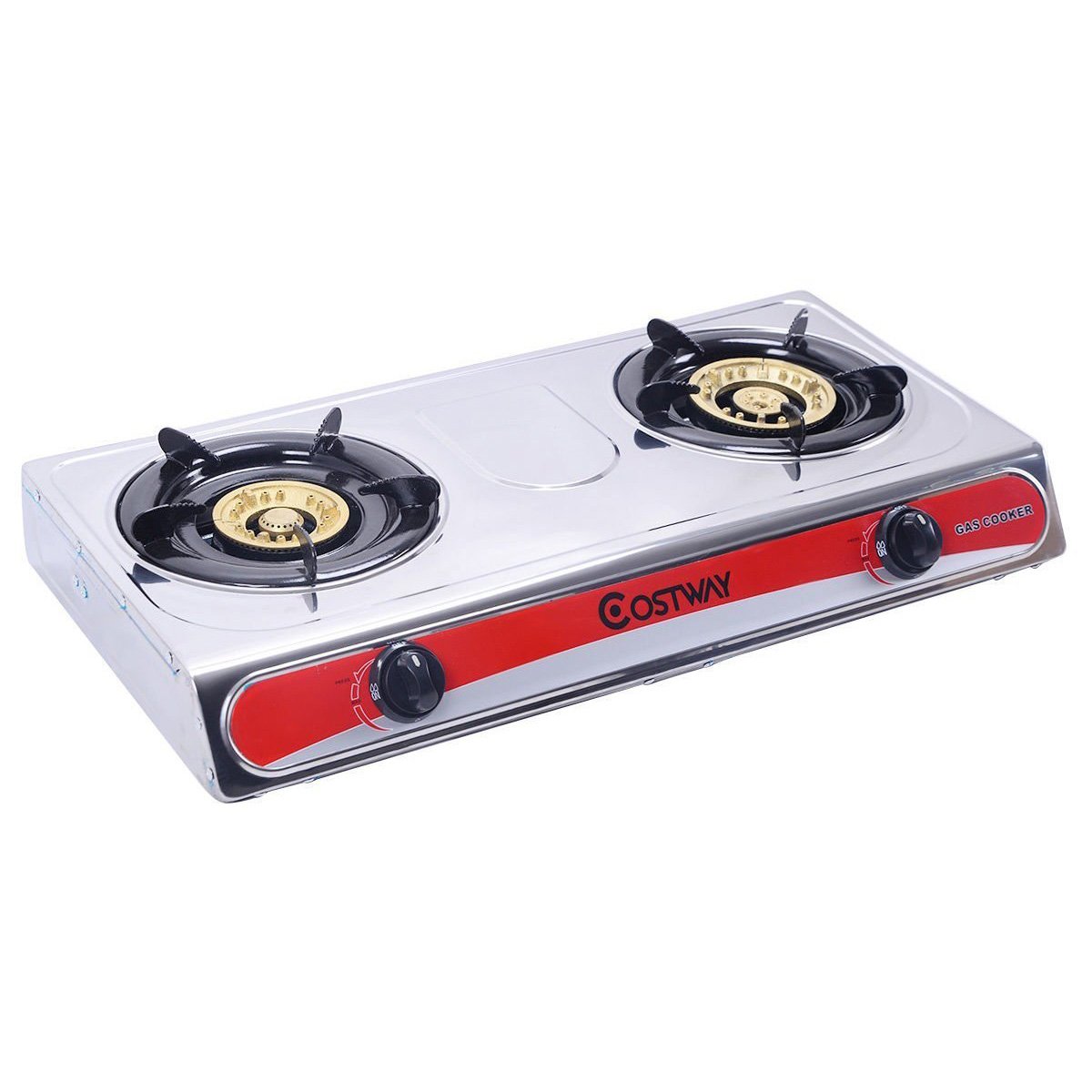 Giantex Stainless Steel 2 Burners Gas Stove Cooker Hob Cooktop Kitchen Home 35