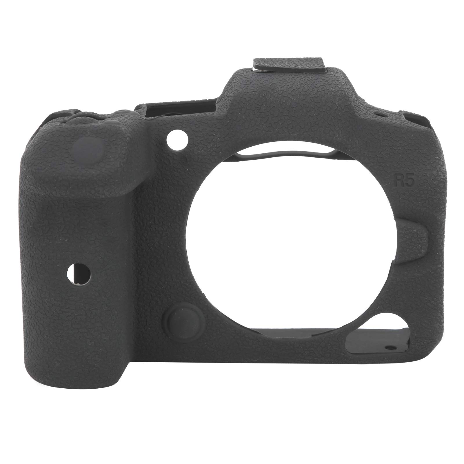 Digital Camera Protective Shell Silicone Case Cover Fit for Canon EOS R5, Anti-Scratch Soft Rubber Lychee Pattern Silicone Cover Protective Casing