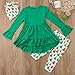 Christmas Toddler Girl Clothes Ruffles Irregular Mini Dress Tops+Long Pant Scarf 3PCS Clothing Set (tag: 90/1-2 Years, Green)