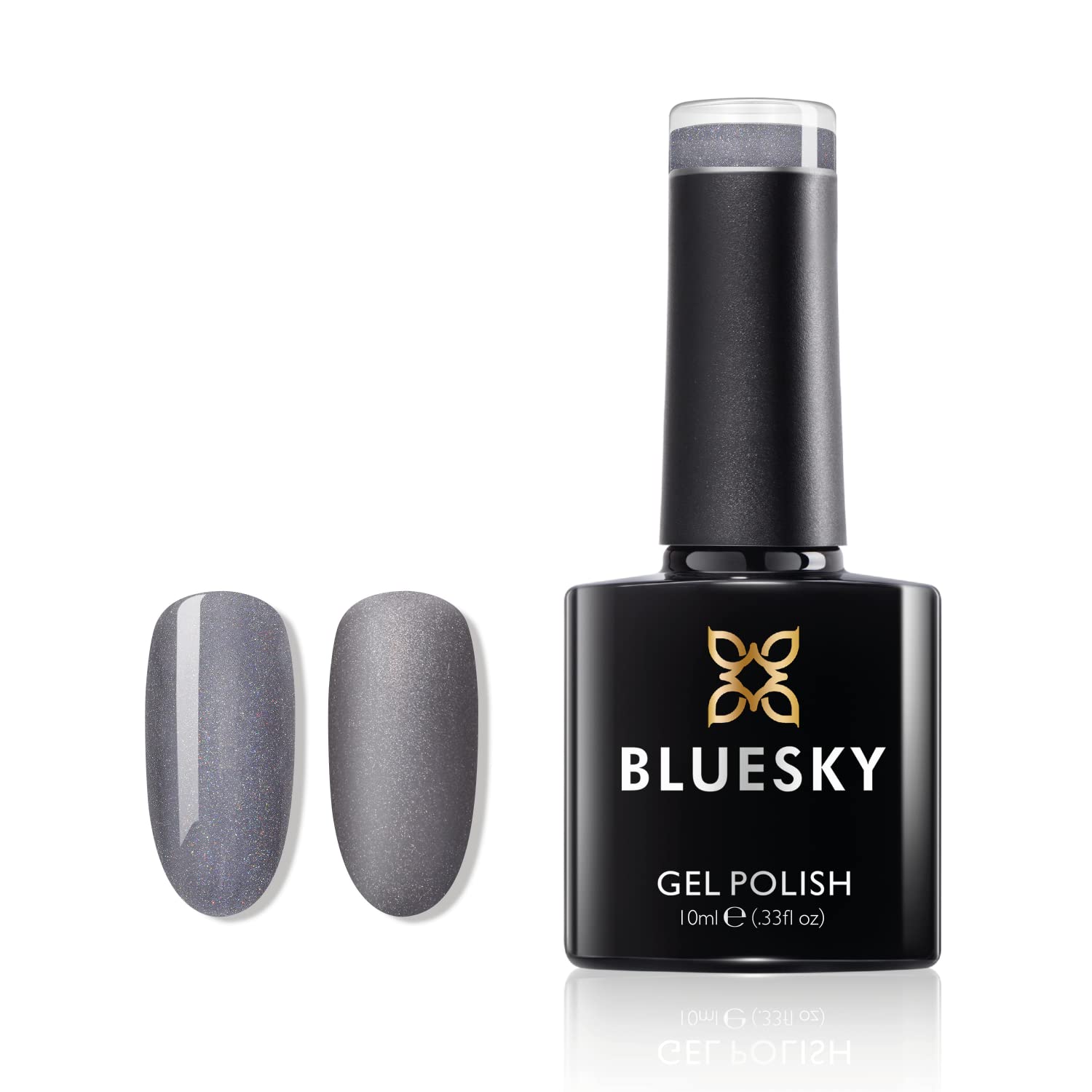 Bluesky Gel Nail Polish, Evil Queen Ch20, Grey Glitter, Long Lasting, Chip Resistant, 10 ml (Requires Curing Under UV LED Lamp)