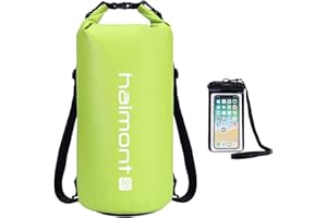 Haimont Waterproof Dry Bag Floating Dry Sack Roll Top Drybag Backpack for Kayaking, Rafting, Boating, SUP, Fishing with IPX8 Waterproof Phone Case, Love Bird Green, 30L