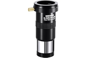 NEEWER 3X Barlow Len for 1.25" Telescope Eyepiece, Multi Coated Triple Magnification Telescope Lens Accessory, Fully Metal Bu