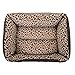 Spring fever Ultra-Soft Paw Print Pet Water Resistant Rectangle Orthopedic Snuggle Dog Cat Warm Pet Bed Leopard L (26.821.66.3 inch)