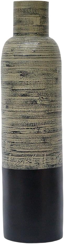 Heather Ann Creations W33912-DMUBK Handspun Bamboo Vase, Black