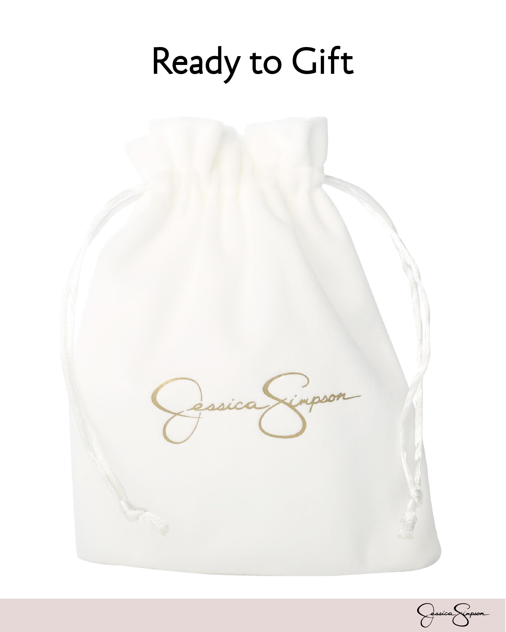 Jessica Simpson Clear Crystal Dangle Earrings for Women, Gold-Tone Valentines Earrings with Rhinestone Fringe