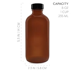 Cornucopia 8-Ounce Amber Glass Bottles with