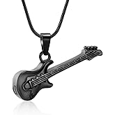 zeqingjw Electronic Guitar Cremation Jewelry Urn Pendant for Ashes Music Instrument Memorial Ashes Necklace Keepsake Jewelry
